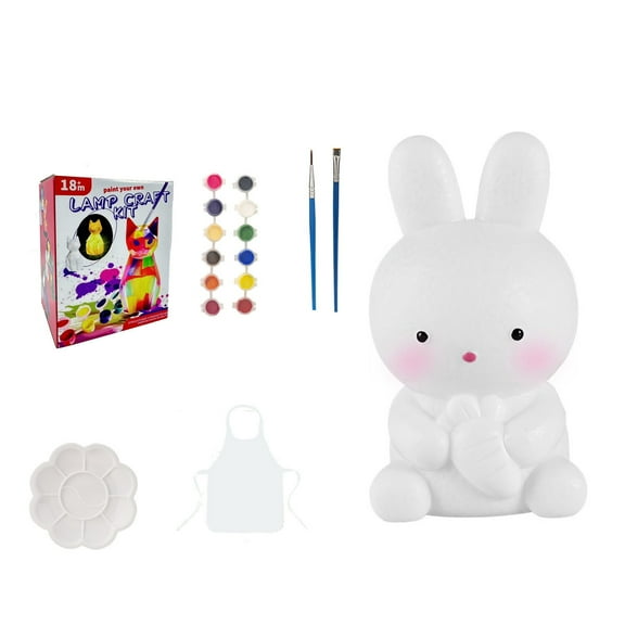 DIY Glow Animal Painting Set, Creative Doodle Night Light Toy for 3+ Years, 10ml Art Kit with 12 Pigments and Brushes