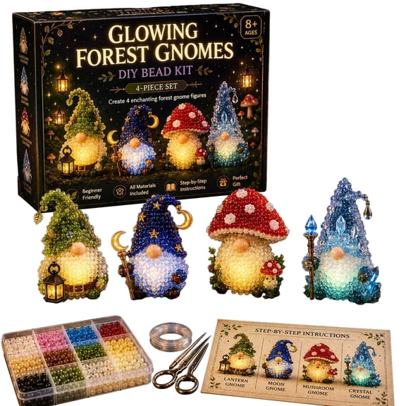 DIY Glow In The Dark Bead Art Kit For Ages 8 And Up With 4 Magical Characters Halloween Birthday Craft Set