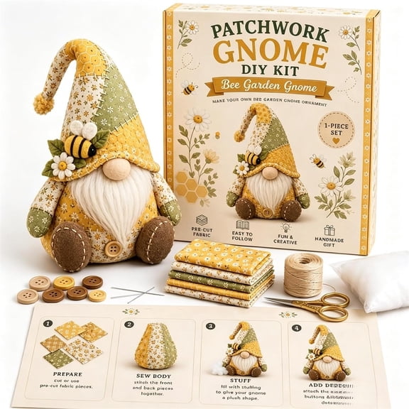 DIY Gnome Doll Material Pack, Felt Patchwork Sewing Activity, Relaxing Parent-Youngster Craft, Adorable Finished Gnome, Bookshelf Bedside Shelf Decor, Valentine Creative Surprise