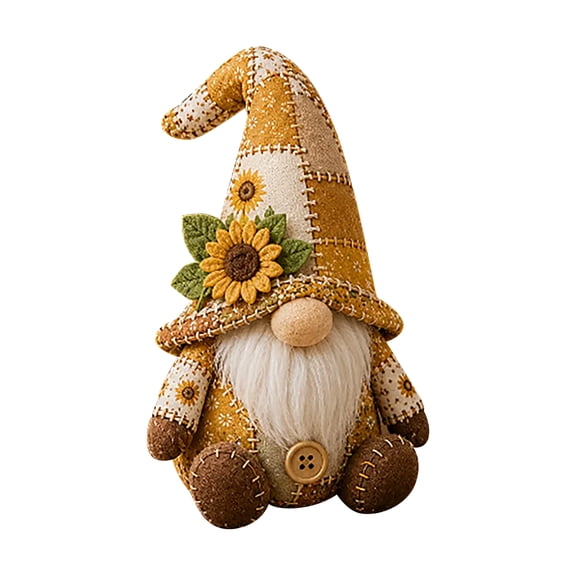 DIY Gnome Sewing Kit – Patchwork Scandinavian Tomte Doll Pattern with Pre-Cut Calico Fabrics & Stuffing, Handmade Christmas Gnome Craft for Adults Beginners
