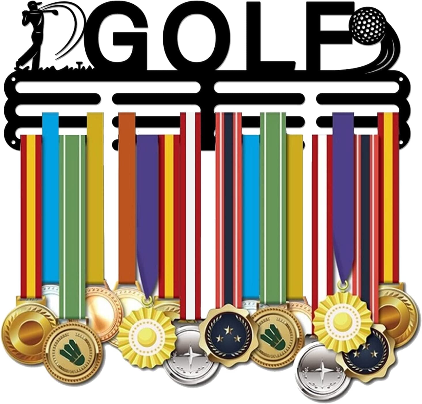 DIY Golf Medal Display Holders Golfing Medal Display Hangers Black ...