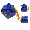 thumbnail image 1 of DIY Graduation Hat Gift Boxes, Set of 10 Bachelor Cap Containers for Candy or Small Gifts, Easy Assembly, 1 of 2