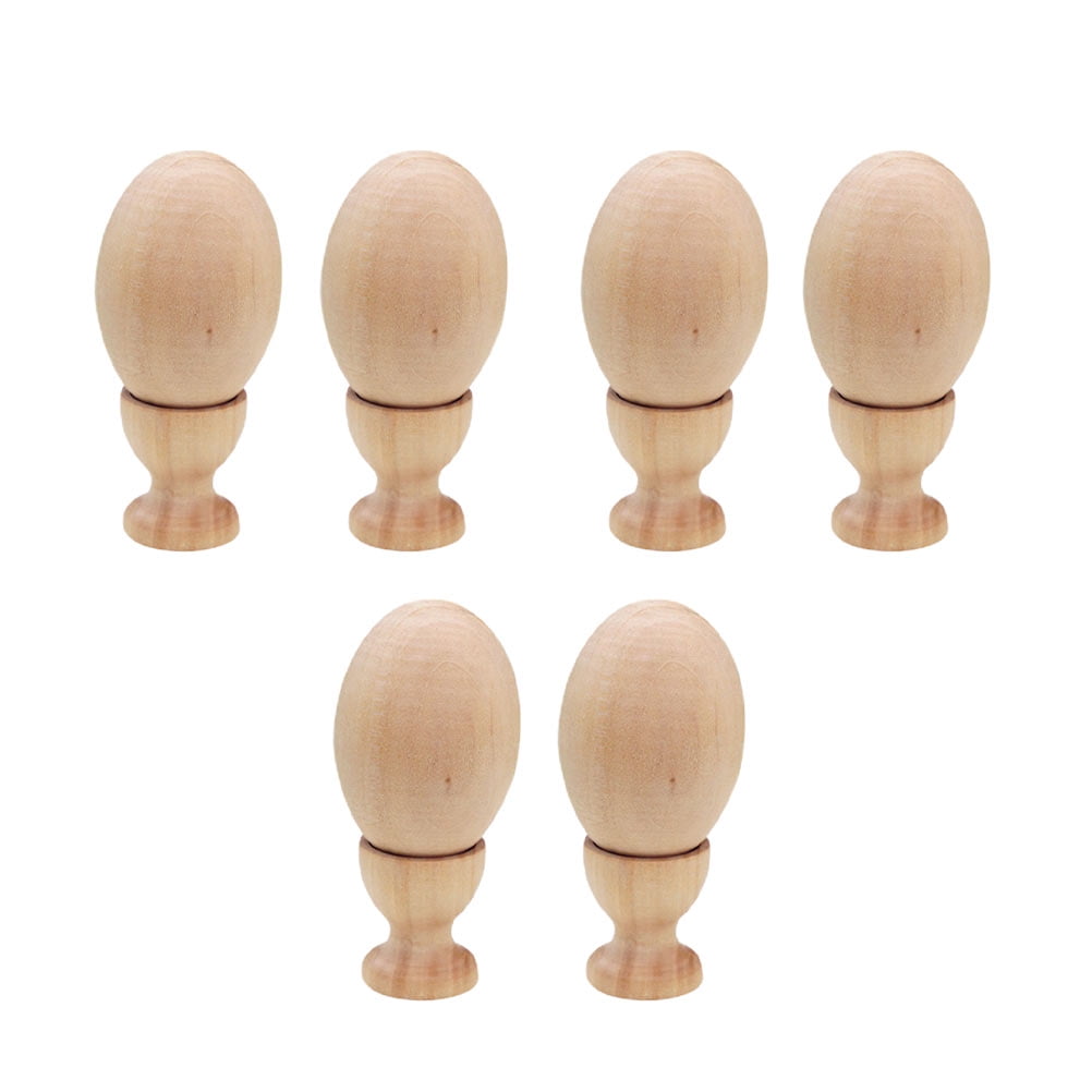 DIY Graffiti Eggs Unpainted Easter Holders Stands Kids Emulation Wood