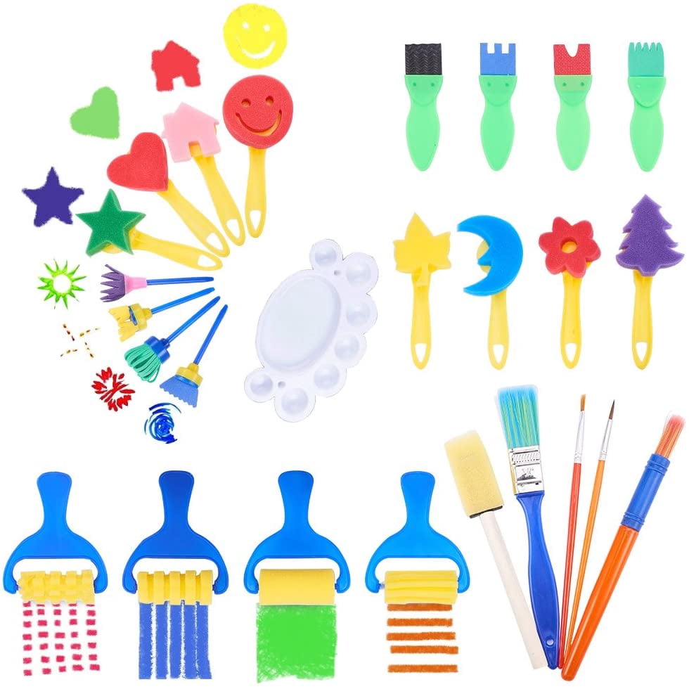 DIY Graffiti Sponge Brushes Seal Painting Tools sets Art Supplies Creative Funny Drawing Toy for Mixed color 105~170mm 25pcs/set