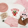 thumbnail image 1 of Summer Vibes Strawberry T-Shirt, White, Natural and Navy Seasonal Tee with Coquette Style, 1 of 8