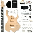 thumbnail image 1 of DIY Guitar Kit with Mahogany Body, Ebony Fingerboard and Maple Neck, 6 String DIY electric Guitar Kit with Unique Design, Easy Installation & Full Equipment to Build Your Own Guitar (Flame), 1 of 14