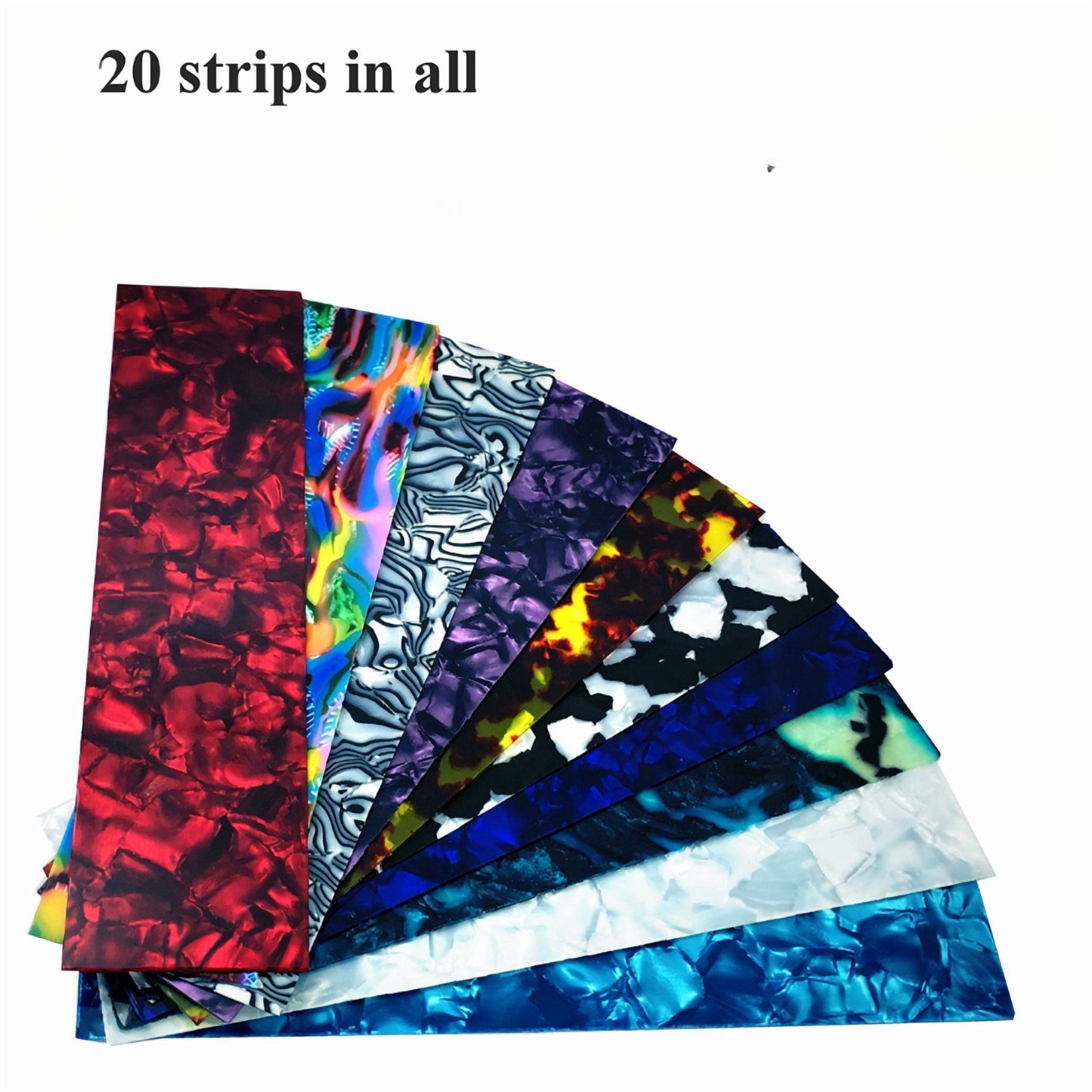 DIY Guitar Pick Refill Strips, Pearloid Variety Plastic Sheets, Multi Thickness Replacement Blanks for Guitar Pick Punch Maker - 0.73mm Medium