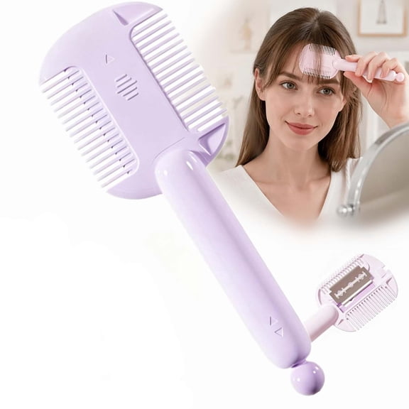 DIY Hair Thinning Comb Adjustable Blade, Portable Dual-Use Hair Trimming Comb, 2-in-1 Razor Comb Tool, for Bangs Thinning and Hair Styling