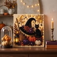 thumbnail image 1 of DIY Halloween Black Cat Pearl Painting Kit, Witch Hat Pumpkin Cobweb Full Drill Bead Art, 7.87 x 7.87 Inch Handmade Halloween Wall Decor for Home, Beginners and Adults, 1 of 6