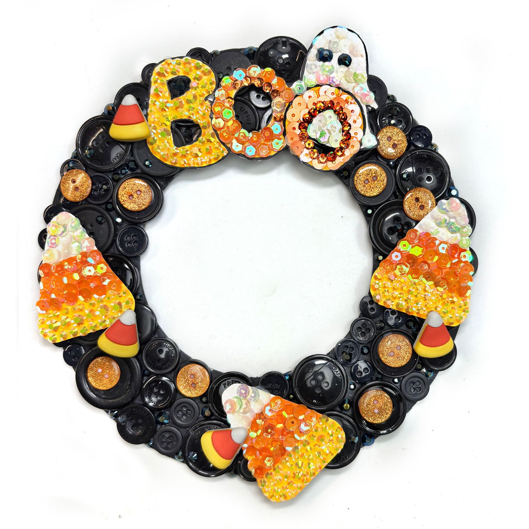 DIY Halloween Button Wreath Craft Kit with Buttons & Embellishments ...