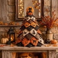 thumbnail image 1 of DIY Halloween Folded Fabric Tree Kit, 7.87" Handcrafted Quilting Sewing Craft Set, Spooky Pumpkin Tabletop Ornament Decor Gift for Sew Crafters (Moonlit Black Cat), 1 of 9