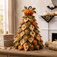 thumbnail image 1 of DIY Halloween Quilted Fabric Tree Kit, 3D Layered Fabric Sewing Craft Kit, 3D Padded Sewing Craft Project, Handmade Halloween Tabletop Decor for Mantel Shelf Home Display, 1 of 7