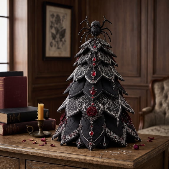 DIY Halloween Quilted Fabric Tree Kit, 3D Layered Fabric Sewing Craft Kit, 3D Padded Sewing Craft Project, Handmade Halloween Tabletop Decor for Mantel Shelf Home Display
