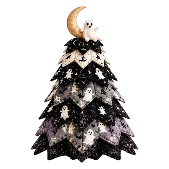 DIY Halloween Quilted Fabric Tree Kit, 3D Padded Sewing Craft Project, Seasonal Mantel Shelf Decor, Halloween Home Decor, Handmade Holiday Gift for Crafters