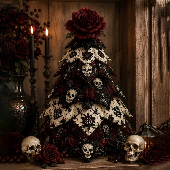 DIY Halloween Quilted Fabric Tree Kit Reusable 3D Patchwork Decoration, Handmade Seasonal Craft for Cozy Farmhouse Display