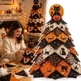 thumbnail image 1 of DIY Halloween Quilted Fabric Tree Sewing Kit, 7.87" Folded Fabric Christmas Tree Craft Project for Quilters & Beginners, Perfect Tabletop Halloween Decor Gift, 1 of 6