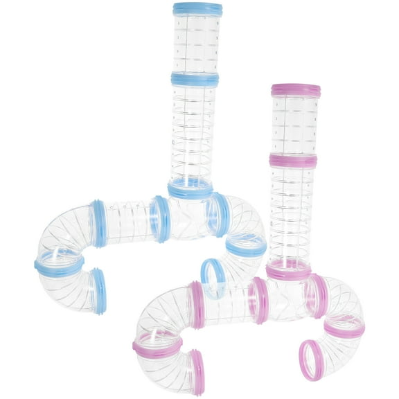 DIY Hamster Clear Tube Tool Cage Pipe Small Animal Tunnel Animals External Plastic 2 Sets