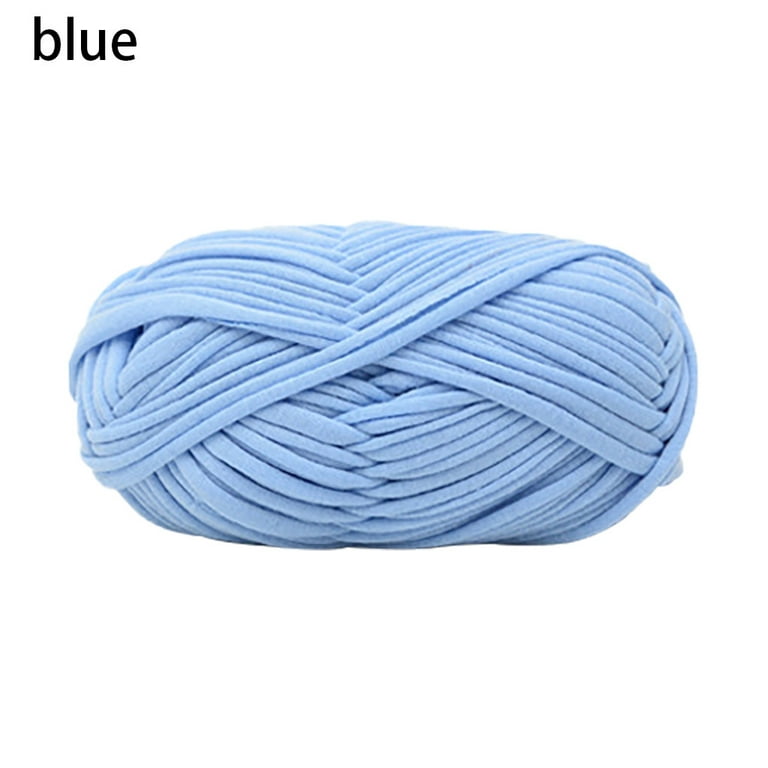 Vanlofe DIY Hand-Knit Woven Yarn Summer Bag T Shirt Basket Braided DIY Crochet Cloth Fancy Necklace, Adult Unisex, Size: One size, Blue