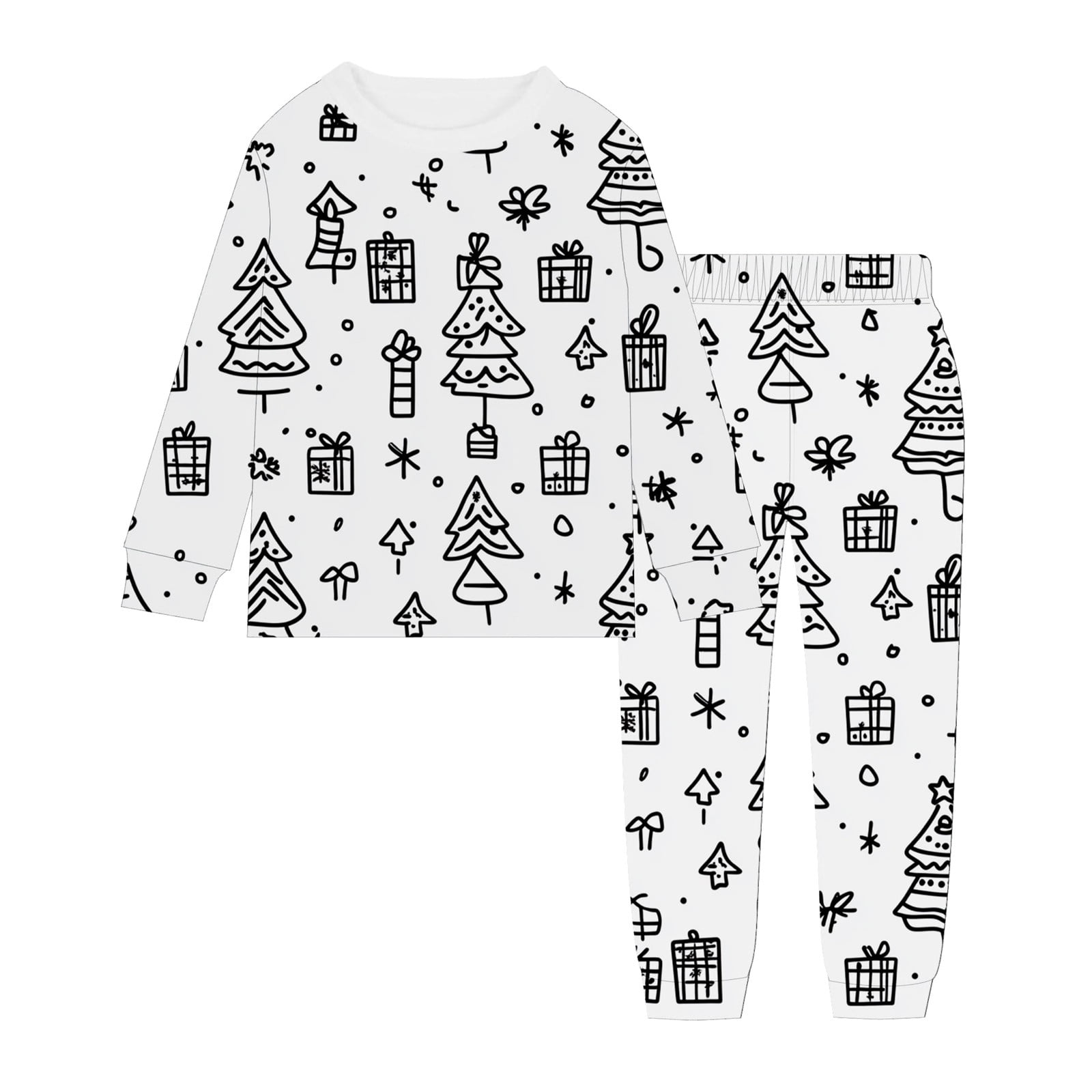 DIY Hand Painted Homewear Set for Kids Interactive Coloring Pajama Outfit Play and Wear Activity Kids Girls Clothes Stylish Clothing Sets 2 Piece Outfits