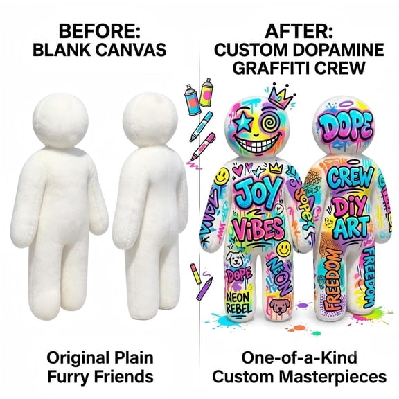 DIY Hand-Painted Meccha Chameleon Blank Plush Toy - Versatile Graffiti Colorable Soft Stuffed Animal, Creative Hand Drawn DIY Art Craft Toy for Game Fans