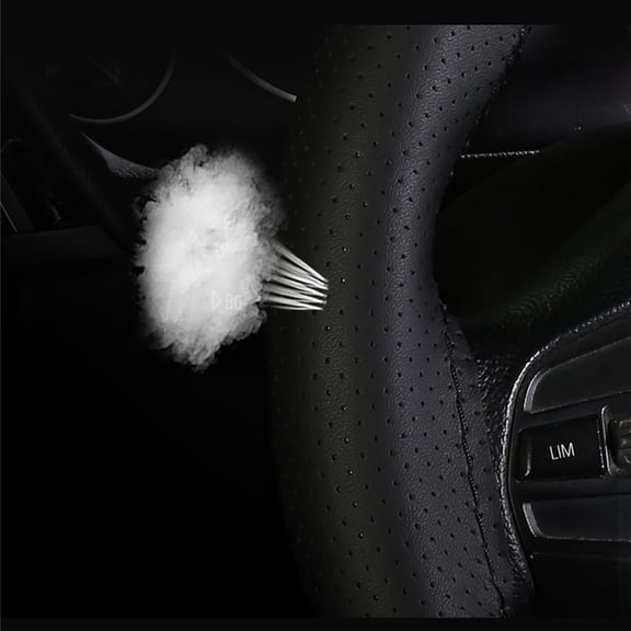 DIY Hand Sewing Car Steering Wheel Cover 38cm Glossy Black Carbon Fiber Look New