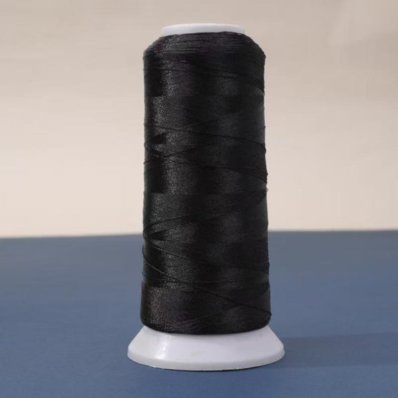 DIY Handcrafted Ice Silk Fringe Thread Specifications: 150D/2-ply, 0.2mm Diameter, 1900m/Roll, Black