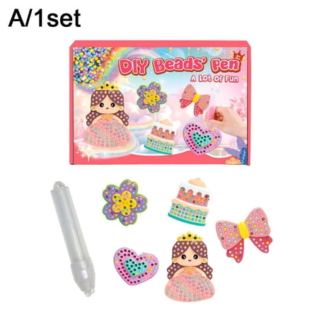 DIY Handmade Bead DiamondPainting 5pcs for Kids Bead Drawing Puzzle Toy