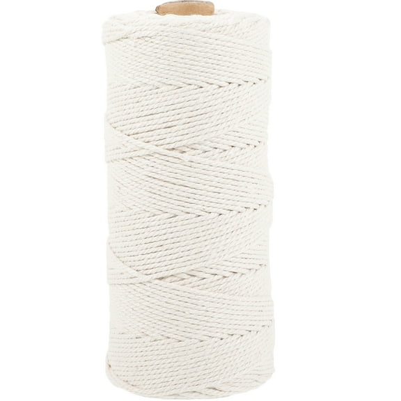 DIY Handmade Butcher Twine Baker Kitchen Meat Turkey Sausage Baking Gift Packaging Drawstring (2mm (200 Meters)) Macrame Rope Chorizo Hanging Wall Decor White Cotton