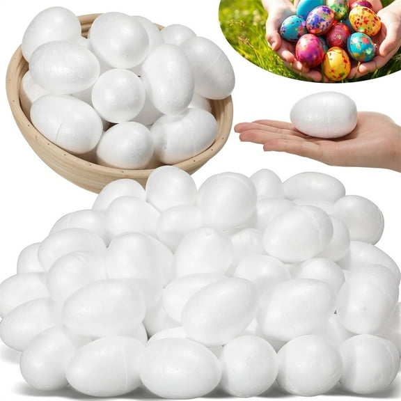 DIY Handmade Foam Egg,20 Pcs White Painting Solid Eggs,Craft Making Eggs,Smooth Fake Eggs,for Easter Party Art Painting School Projects Home Decoration 2.7Inch