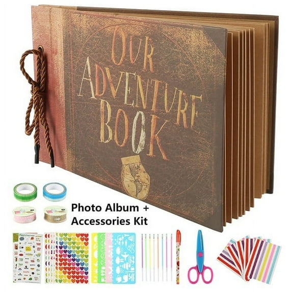 DIY Handmade Our Adventure Book Photo Album Scrapbook Album, Retro Album, Wedding Photo Album, Anniversary + DIY Handmade Set Album Accessories