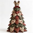 thumbnail image 1 of DIY Handmade Quilted Fabric Christmas Tree Decor,Patchwork Cloth Mini Xmas Tree with Plush Topper,Rustic Farmhouse Tabletop Ornament for Holiday Dining Mantel Home Christmas Decoration, 1 of 7