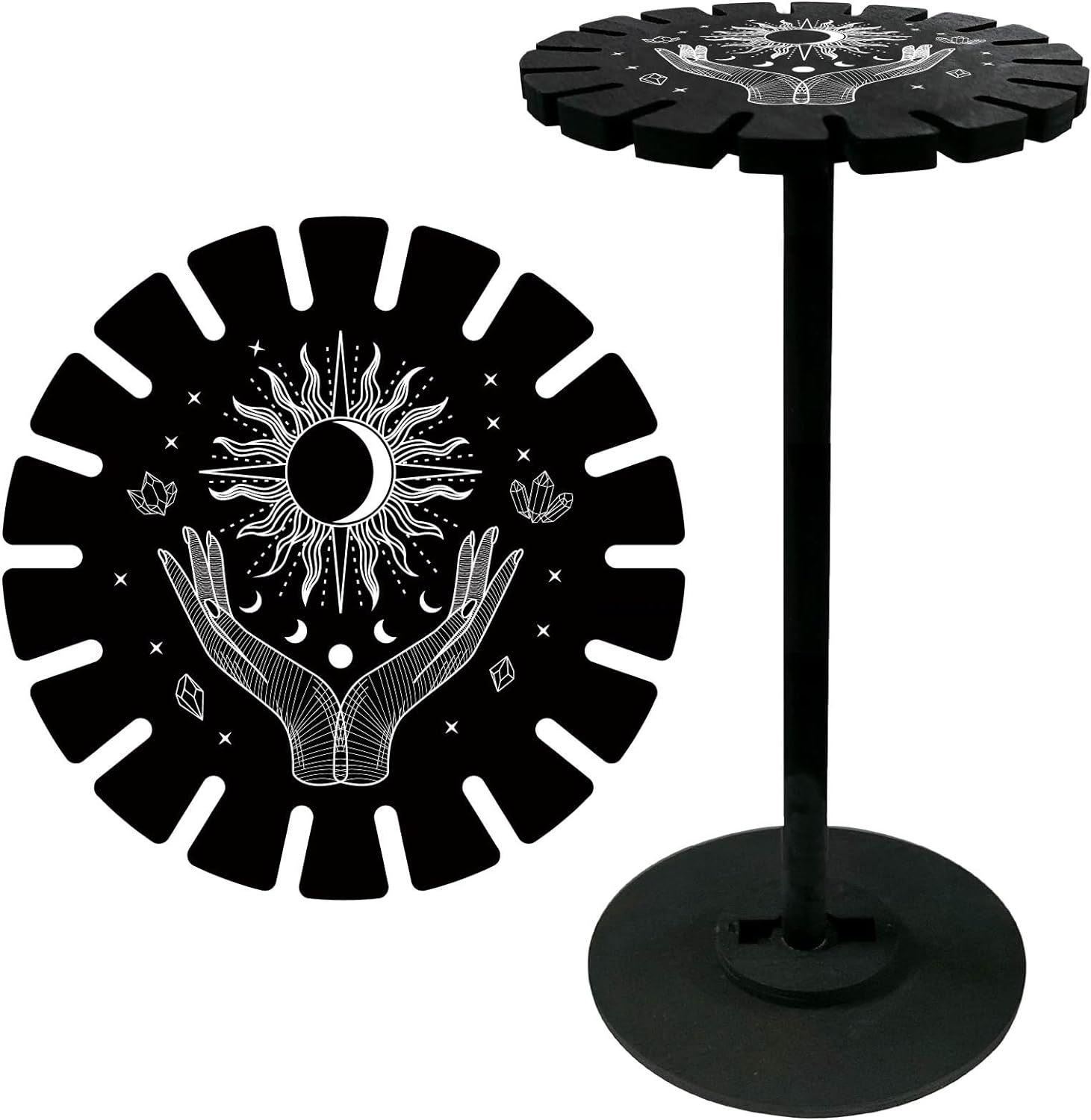 DIY Hands Holds Sun Crystal Pendulum Shelf Pendant Display Holder Stand ...