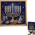 thumbnail image 1 of DIY Hanukkah Pearl Art Kit, Chanukah Themed Diamond Painting Craft Set, Pre Printed Canvas and Pearl Beads Art Kit for Handmade Wall Decor During Festival of Lights B, 1 of 6