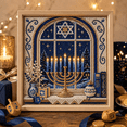 thumbnail image 1 of DIY Hanukkah Pearl Art Kit, Chanukah Themed Diamond Painting Craft Set, Pre Printed Canvas and Pearl Beads Art Kit for Handmade Wall Decor During Festival of Lights G, 1 of 6