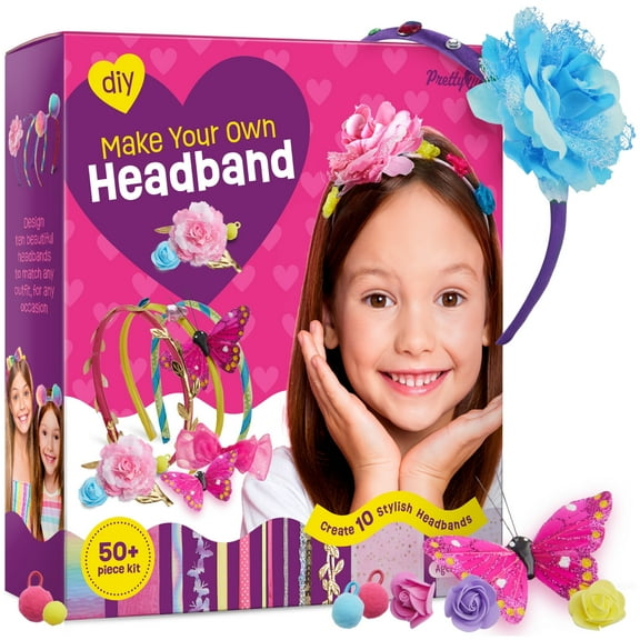 DIY Headband Making Kit for Girls  Arts & Crafts Gift for Kids Ages 5-12  Create Hair Accessories