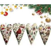 DIY Heart Shaped Hand Embroidered Christmas Ornament/Ornament Kit, Christmas Embroidery Kit, Diys Heart Embroidery Christma Decorati