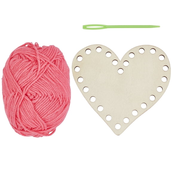 DIY Heart Wood Knitting Loom Kits including Crochet Blocking Board with Yarn Thread and Pins for Making Cushions Scarves Hats Headbands Shawl DIY