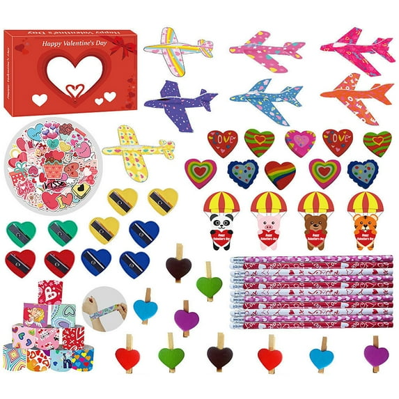 DIY Hearts with Cards Filled with Building Blocks for Couple or Kids Valentine's Day Party Favor