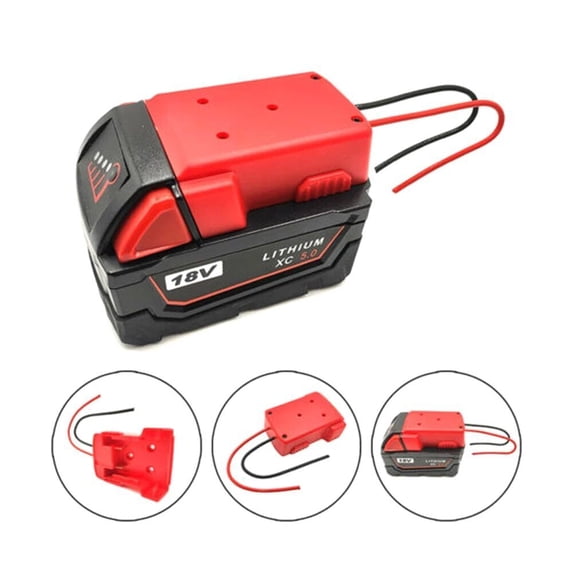 DIY Heavy Duty High Current 12g For Milwaukee M18 20v Li-ion Battery Adapter to Dock Power 12 Gauge Copper Red