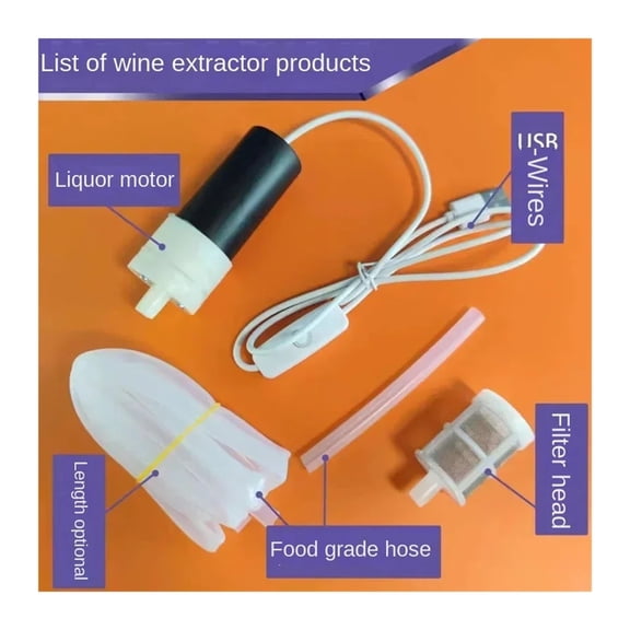 DIY High-Flow Electric Pump 2m Wine USB Interface Peristaltic Pump Miniature Dosing Peristaltic Hose Electric Water Pump ,Adjustable Flow Rate
