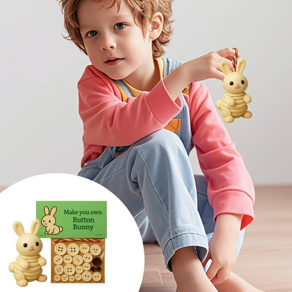 DIY Highland Cow Button Ornament, DIY Button Highland Cow Craft Kit, 3D Animals Buttons Decor, Handmade Stacked Animal, Christmas Buttons, Xmas Hanging Decorations