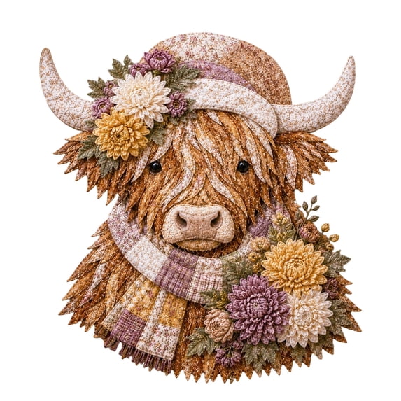 Cow Db DIY Highland Cow Patchwork Kit, 3D Layered Textile Art Project for ...