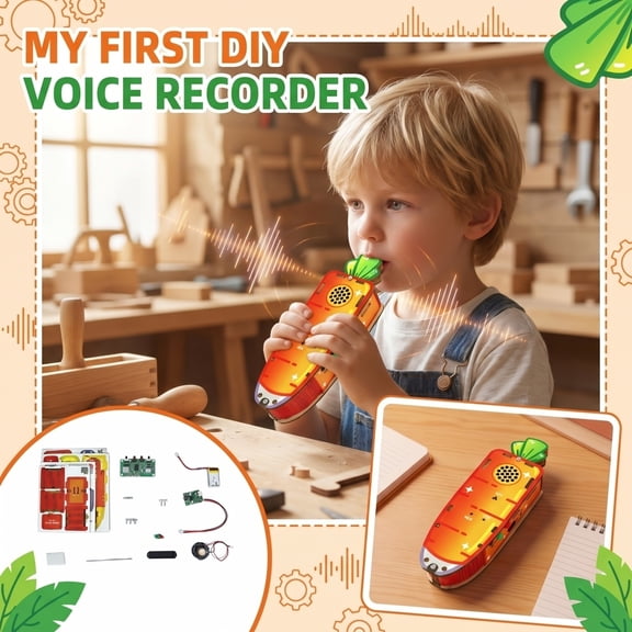 DIY Homemade Recorder Carrot-Shaped Science Project Kit for Kids Handmade Assembled STEM Toy Teaching Sound Principles Ages 6-12 Classroom Home Learning Activity