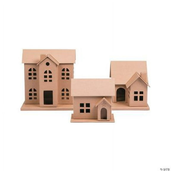 DIY House Assortment, Christmas, Craft Kits, 3 Pieces