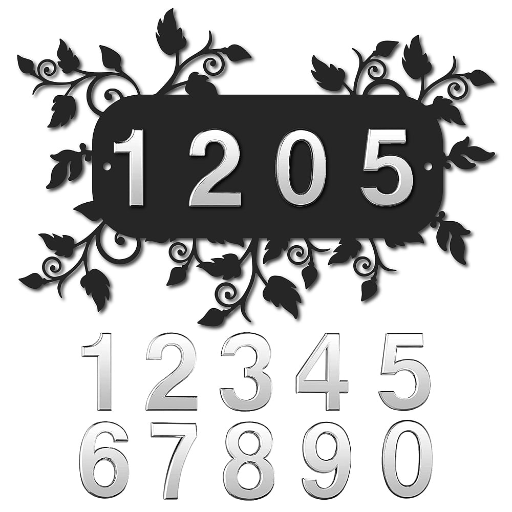 DIY House Number Kits including Iron Wall Mounted Address Plaques and Resin Mailbox NumberAddress Plaques: 200x300x1.5mm Stickers: 69~70x29~54x9mm