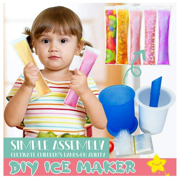 DIY Ice Maker with 20 Pack Disposable Ice Popsicle Bags