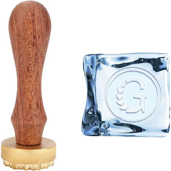 DIY Ice Stamp 1.2 Inch Ice Cube Stamp Letter G Ice Stamp with Velvet Pouch Cocktail Ice Branding Stamp Ice Block Stamp Cocktail Seal Stamp for Ice Cubes Making DIY Crafting DIY