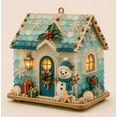 thumbnail image 1 of DIY Illuminated Sea Glass Christmas Cottage Kit, Light‑Up 3D Christmas House Making Set, Handmade Festive Decoration for Shelf, Entryway & Holiday Village Display, 1 of 5