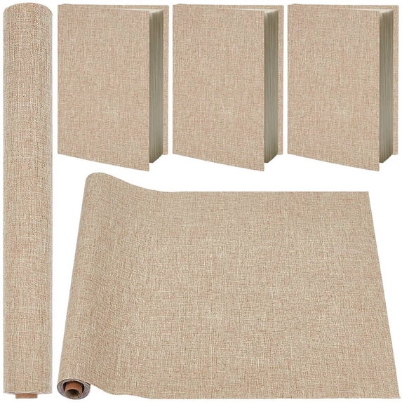 DIY Imitation Fabric with Paper Back for Book Binding Velvet Box Making Tan 300x1300mm