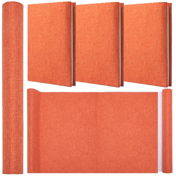 DIY Imitation Leather Fabric with Paper Back for Book Binding Velvet Box Making Coral 300x1300mm